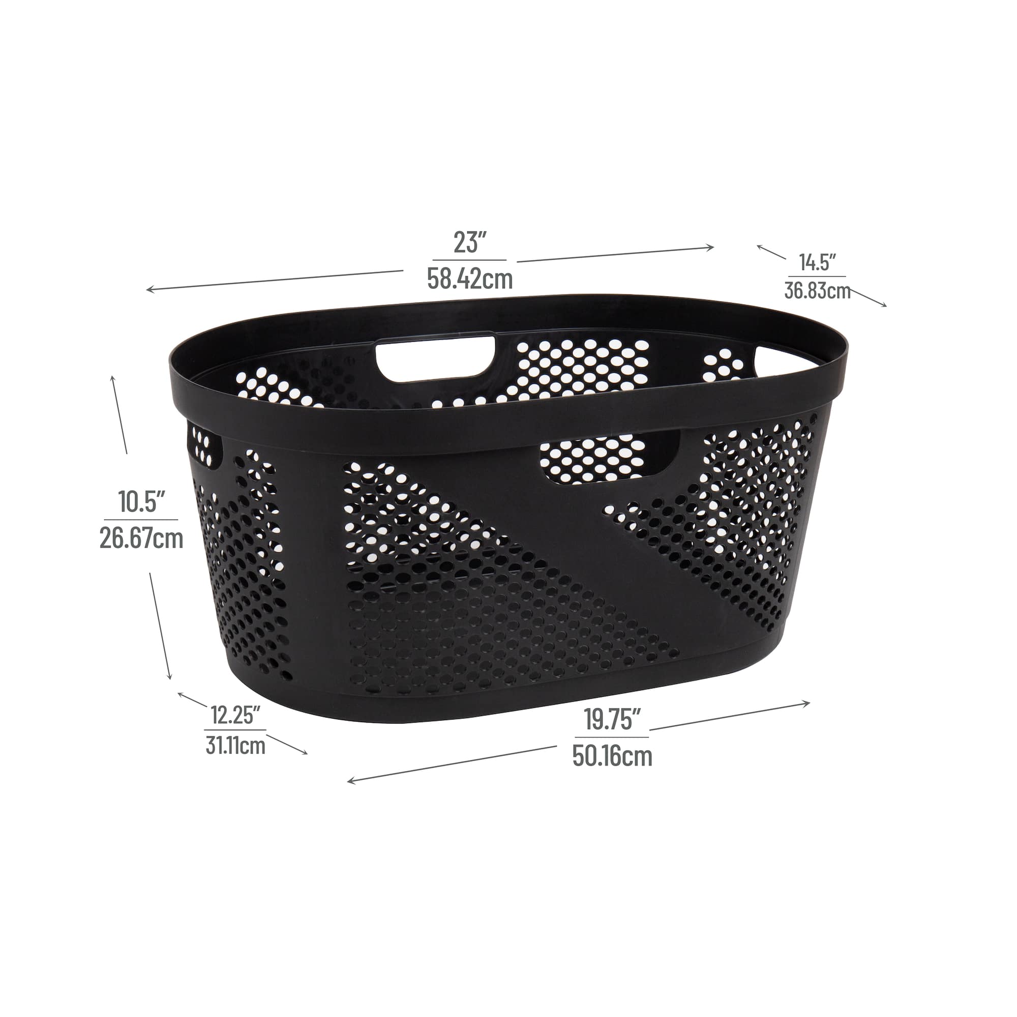 Mind Reader 40L Ventilated Laundry Basket with Cut Out Handles